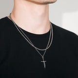 Crucifix Pendant Rope Gold Set
