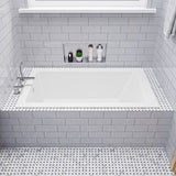 ALFI brand AB9933S White Resin Solid Surface 59 Rectangular Drop In Bathtub