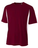Mens cooling Performance color Blocked TShirt BLAcK WHITE 4XL(D0102H7K6gP)