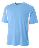 Mens cooling Performance color Blocked TShirt BLAcK WHITE 4XL(D0102H7K6L8)