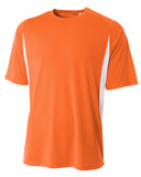 Mens cooling Performance color Blocked TShirt BLAcK WHITE 4XL(D0102H7K6S8)