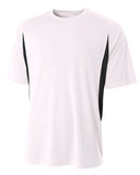 Mens cooling Performance color Blocked TShirt BLAcK WHITE 4XL(D0102H7K9I8)