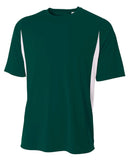 Mens cooling Performance color Blocked TShirt BLAcK WHITE 4XL(D0102H7K9PP)