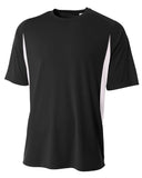 Mens cooling Performance color Blocked TShirt BLAcK WHITE 4XL(D0102H7K9RP)