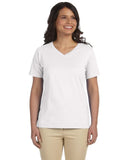 Ladies Premium Jersey VNeck TShirt BLAcK S(D0102H7MY36)