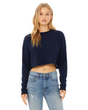 Ladies cropped Fleece crew DEEP HEATHER S(D0102H7WFBJ)