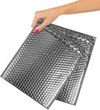 Metallic Silver Bubble Mailers 8 x 11 Poly Padded Envelopes Pack of 10 Self Adhesive Padded Shipping Envelopes Peel and Seal Mai