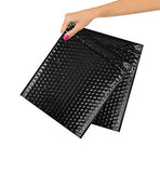 Pack of 10 Metallic Black Bubble Mailers 8x11 Black Padded Envelopes 8 x 11 Bubble Peel and Seal Mailers Padded Shipping Bags fo