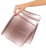 Metallic Rose gold Bubble Mailers 65 x 9 Poly Padded Envelopes Pack of 25 Self Adhesive Padded Shipping Envelopes Peel and Seal