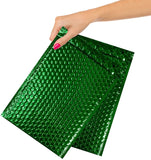 Metallic green Bubble Mailers 65 x 105 Poly Padded Envelopes Pack of 10 Self Adhesive Padded Shipping Envelopes Peel and Seal Ma