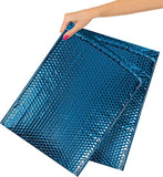 Metallic Blue Bubble Mailers 12 x 17 Poly Padded Envelopes Pack of 10 Self Adhesive Padded Shipping Envelopes Peel and Seal Mail
