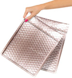 Metallic Rose gold Bubble Mailers 85 x 11 Poly Padded Envelopes Pack of 25 Self Adhesive Padded Shipping Envelopes Peel and Seal