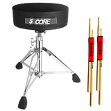 5 CORE Drum Throne Padded Guitar Stool Height Adjustable Heavy Duty Music Chair Seat Universal for Adults & Kids with Anti Slip