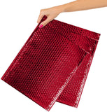 Metallic Red Bubble Mailers 12 x 17 Poly Padded Envelopes Pack of 10 Self Adhesive Padded Shipping Envelopes Peel and Seal Mail