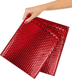 Metallic Red Bubble Mailers 8 x 11 Poly Padded Envelopes Pack of 10 Self Adhesive Padded Shipping Envelopes Peel and Seal Mail B