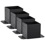 VEVOR 6x6 Post Base 4 Pcs, Inner Size 5.6x5.6 Post Base Brackets, Heavy Duty Powder-Coated Post Anchor Matte Black Wood Post Bra