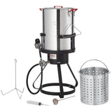 VEVOR Turkey Deep Fryer, 30-qt Turkey Fryer Boiler Steamer Cooker Set, Outdoor Aluminum Seafood Frying Pot, 54,000 BTU Burner Pr