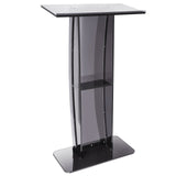 VEVOR Acrylic Podium, 47 Acrylic Podium Stand with Wide Reading Surface & Storage Shelf, Floor-standing Clear Pulpits Acrylic fo