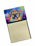 NEW English Bulldog Hippie Dawg Sticky Note Holder Refillable Dispenser Self-Sticky Note Pads, Memo Pads Blank Desk Accessories