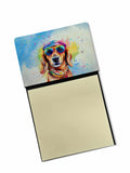 NEW Dachshund Hippie Dawg Sticky Note Holder Refillable Dispenser Self-Sticky Note Pads, Memo Pads Blank Desk Accessories