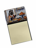 NEW Keeshond Fall Kitchen Pumpkins Sticky Note Holder Refillable Dispenser Self-Sticky Note Pads, Memo Pads Blank Desk Accessori