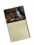 NEW Australian Shepherd Fall Kitchen Pumpkins Sticky Note Holder Refillable Dispenser Self-Sticky Note Pads, Memo Pads Blank Des