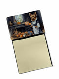 NEW Australian Terrier Fall Kitchen Pumpkins Sticky Note Holder Refillable Dispenser Self-Sticky Note Pads, Memo Pads Blank Desk