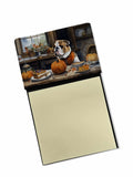 NEW English Bulldog Fall Kitchen Pumpkins Sticky Note Holder Refillable Dispenser Self-Sticky Note Pads, Memo Pads Blank Desk Ac