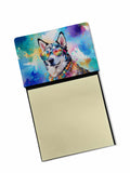 NEW Siberian Husky Hippie Dawg Sticky Note Holder Refillable Dispenser Self-Sticky Note Pads, Memo Pads Blank Desk Accessories