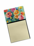 NEW Ranunculus in Watercolor Sticky Note Holder Refillable Dispenser Self-Sticky Note Pads, Memo Pads Blank Desk Accessories