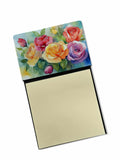 NEW Roses in Watercolor Sticky Note Holder Refillable Dispenser Self-Sticky Note Pads, Memo Pads Blank Desk Accessories