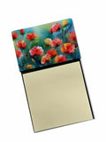 NEW Ohio Scarlet Carnations in Watercolor Sticky Note Holder Refillable Dispenser Self-Sticky Note Pads, Memo Pads Blank Desk Ac