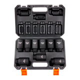 VEVOR 1/2 Drive Impact Socket Set, 9 Piece Deep Socket Set Metric 29-38mm, 6 Point Cr-Mo Alloy Steel for Auto Repair, Easy-to-Re