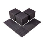 VEVOR Interlocking Deck Tiles 54 Pack 12x12 Waterproof for Porch Dark Brown