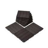 VEVOR Interlocking Deck Tiles 10 Pack 12x12 Waterproof for Porch Dark Brown