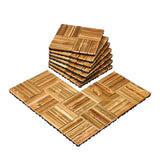 VEVOR Interlocking Deck Tiles Solid Wood 10 Pack 12x12 Camphor Pine for Porch