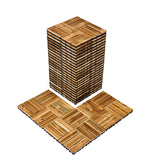 VEVOR Interlocking Deck Tiles Solid Wood 27 Pack 12x12 Camphor Pine for Porch