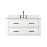 White Single Bath Vanity 36 in. W x 22 in. D, Cultured Marble Top, and Faucet Set