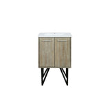 Rustic Acacia Bath Vanity 24 in. W x 20 in. D, with White Quartz Top