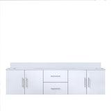Glossy White Double Bath Vanity 72 in. W x 22 in. D, with Cultured Marble Top