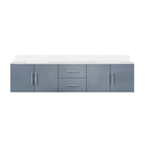 Dark Grey Double Bath Vanity 80 in. W x 22 in. D, with White Quartz Top