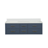 Blue Double Bath Vanity 60 in. W x 22 in. D, with Cultured Marble Top
