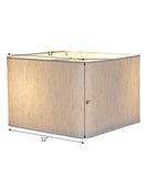 12x12x8 Rounded Corner Premiere Hardback Shallow Square Drum Lampshade Textured Oatmeal