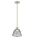 8"W Tex 1-Light Pendant Brushed Nickel / Black