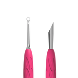 Manicure Pusher With Silicone Handle "Gummy" UNIQ 11 TYPE 2 (Slanted Pusher + Ring) PQ-11/2 STALEKS