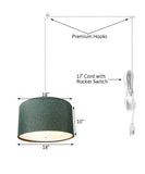 18"W 2 Light Swag Plug-In Pendant Granite Gray with Diffuser White Cord