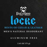 Locke Natural Deodorant for Men - Cedar & Leather