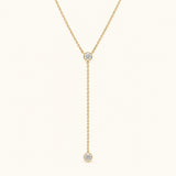 Gold Filled Diamond Bezel Lariat Necklace