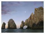 Moon Over El Arco, Cabo San Lucas, Mexico-Paper Art-18,,X14,,