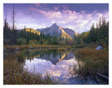 Mount Lorette And Spruce Trees Reflected In Lake, Alberta, Canada-Paper Art-18,,X14,,